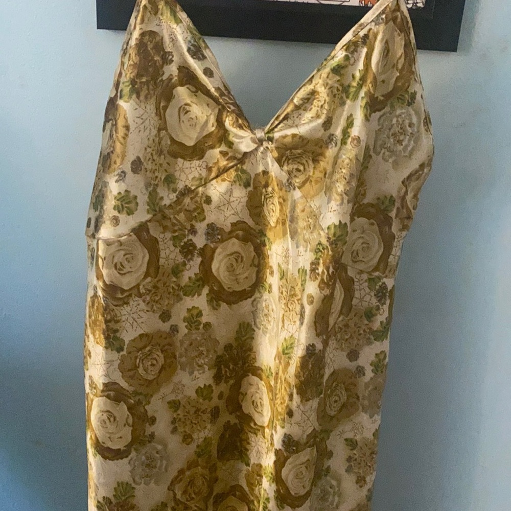 Vintage Yellow Floral Slip Dress